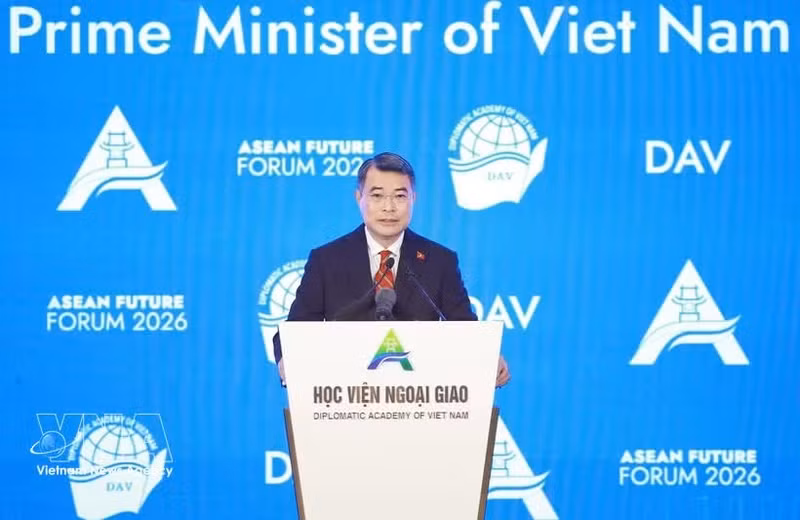 Le Premier ministre Le Minh Hung s'exprime lors de la cérémonie d'ouverture du Forum sur l'avenir de l'ASEAN 2026. Photo : VNA.