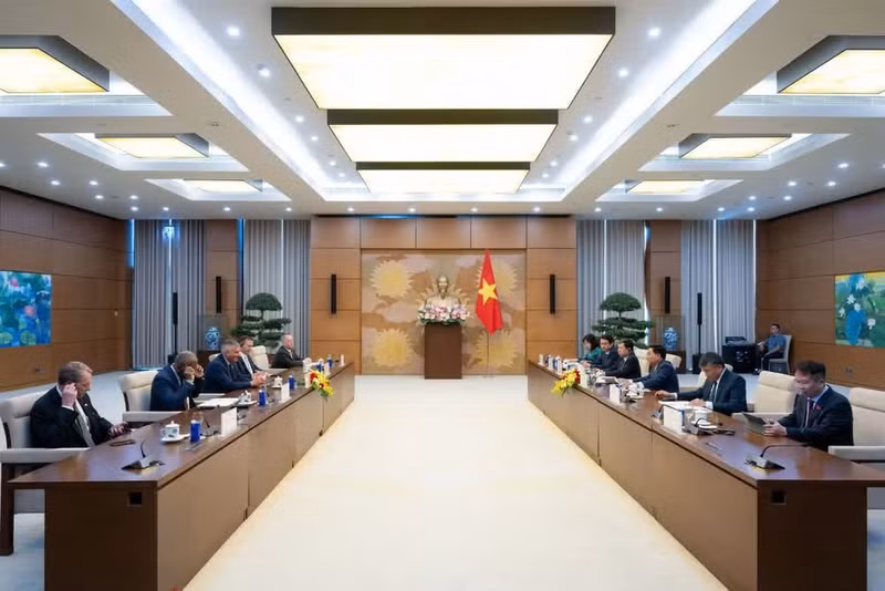 La réunion entre le vice-président de l’Assemblée nationale (AN) du Vietnam Nguyen Doan Anh et la délégation de parlementaires américains. Photo : daibieunhandan.