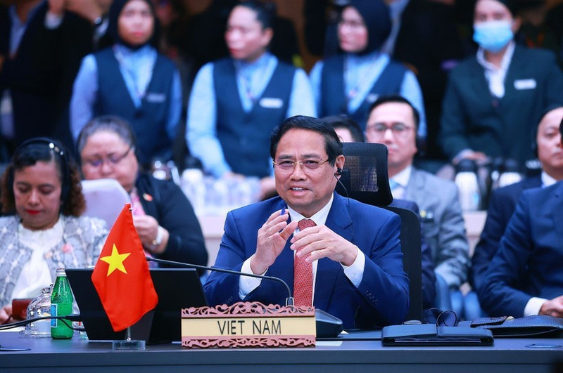 Le Premier ministre Pham Minh Chinh s'exprime lors du Sommet. Photo : VNA.
