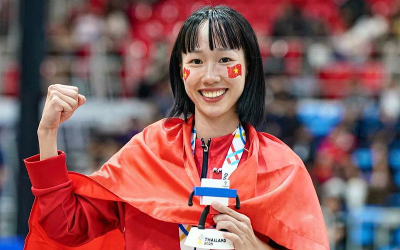Ha Thi Hanh n'a pas besoin d'une taille imposante pour briller dans les compétitions nationales et internationales. Photo : phunuvietnam.