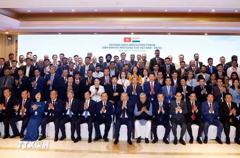 Dans le cadre de sa visite d’État en Inde, le 6 mai 2026 à New Delhi, le secrétaire général du PCV et président vietnamien To Lam a assisté au Forum sur l’innovation Vietnam–Inde, où il a prononcé une allocution. Photo : VNA.