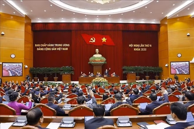Le 15e Plénum du Parti communiste du Vietnam (XIIIe mandat). Photo : VNA.