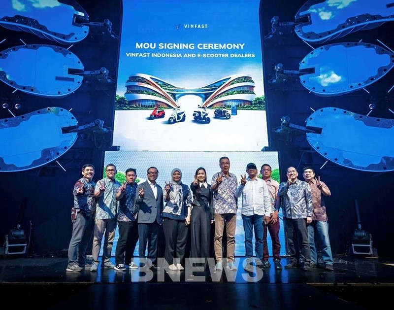 VinFast renforce son réseau de motos électriques en Indonésie. Photo : Bnews.