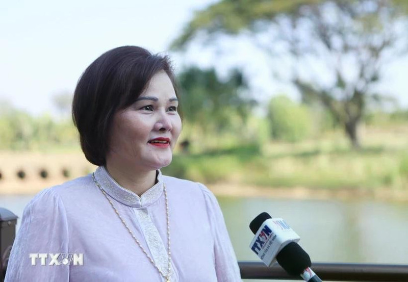 Pham Thi Minh Huong, femme d'affaires vietnamienne au Laos, membre du Comité permanent de l'Union générale des Vietnamiens au Laos et vice-présidente de l'Association des entrepreneurs vietnamiens à l'étranger. Photo : VNA.