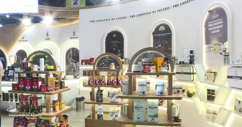 Le stand du groupe Trung Nguyen Legend au Salon international de l’alimentation et de l’hôtellerie (AAHAR) en Inde. Photo : VNA.