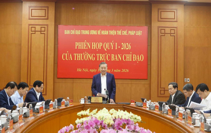 Le secrétaire général To Lam lors de la réunion. Photo : VNA.