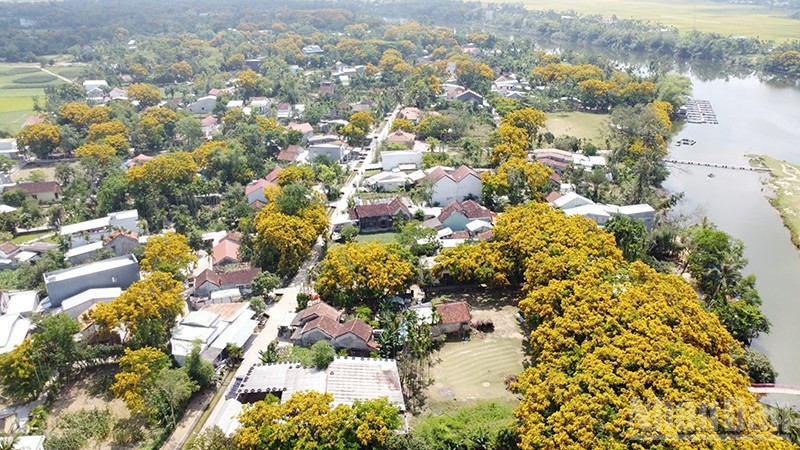Le village écologique Huong Tra (quartier de Huong Tra) vu d'en haut. Photo : NDEL.