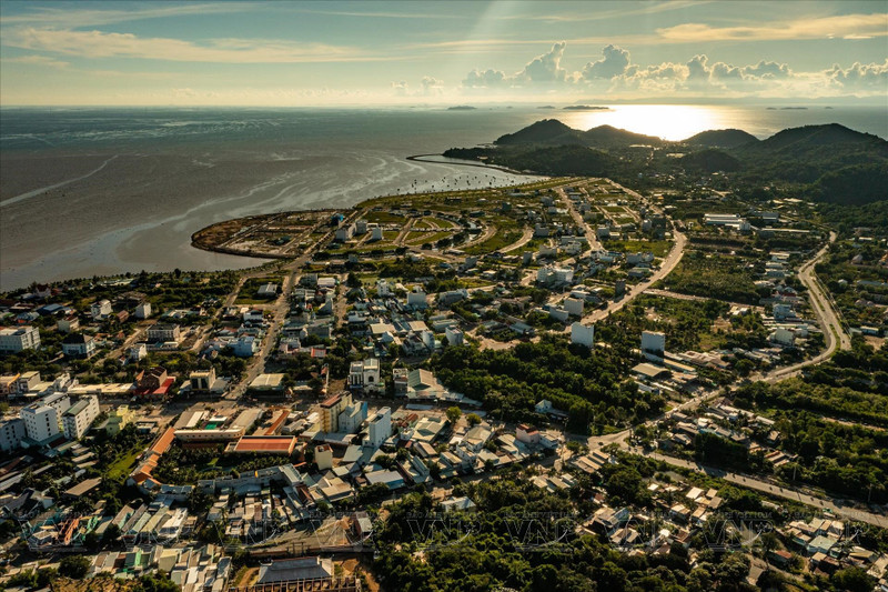 Le quartier de Ha Tien (province d’An Giang) vu d'en haut. Photo : VNP.