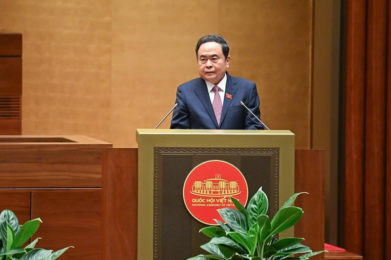 Le président de l’Assemblée nationale, Trân Thanh Mân, s’exprime lors de la séance de clôture de la 9e session de l’AN. Photo : Quochoi. 270620251133-chu-tich-qh.jpg