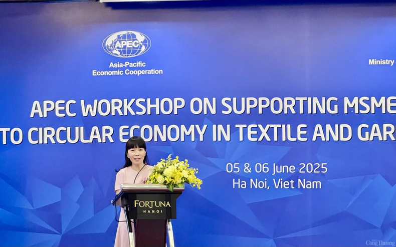 Pham Quynh Mai, vice-directrice du Département de la politique commerciale multilatérale s'exprime lors de l'atelier. Photo : Congthuong. 2.png