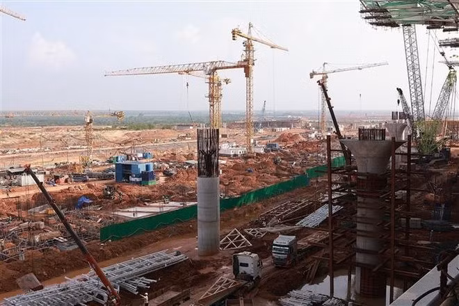 Chantier de construction du terminal passagers de l'aéroport international de Long Thanh. Photo : VNA.