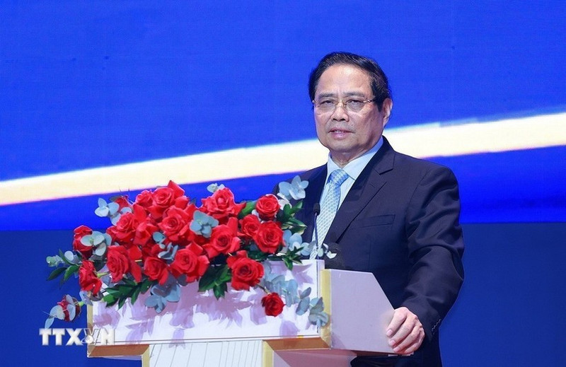 Le Premier ministre Pham Minh Chinh lors de la réunion. Photo : VNA.