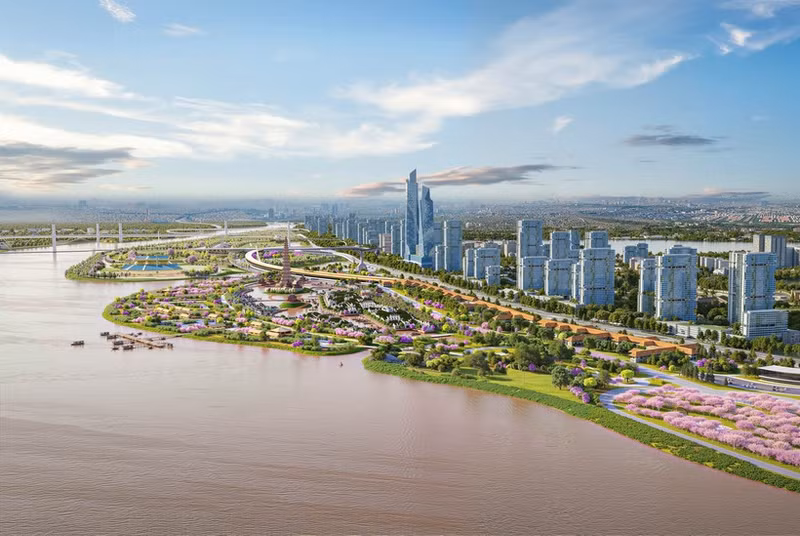 Perspective du projet d’investissement et de construction de l’Axe de l’avenue paysagère du fleuve Rouge. Photo : VNA.
