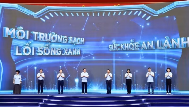 La cérémonie de lancement de la Journée nationale de la santé, à Hanoï. Photo : Nhân Dân.