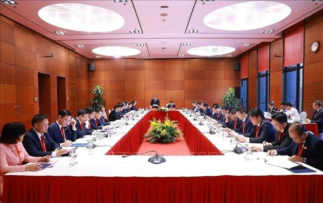La séance préparatoire du Premier Congrès de l’organisation du Parti du gouvernement pour le mandat 2025-2030, tenue l’après-midi du 12 octobre. Photo : VNA.