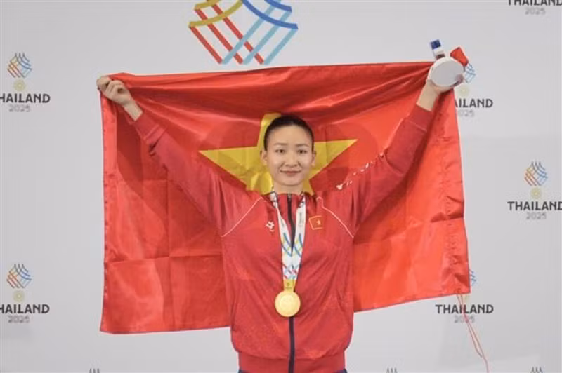 La Vietnamienne Hoàng Thi My Tâm a décroché une médaille d'or dans la catégorie des moins de 61 kg. Photo : VNA/CVN.