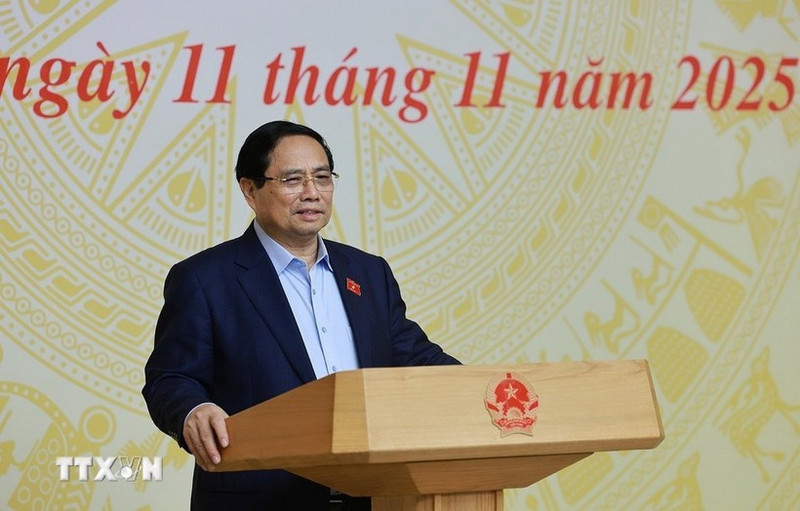 Le Premier ministre Pham Minh Chinh s'exprime. Photo: VNA