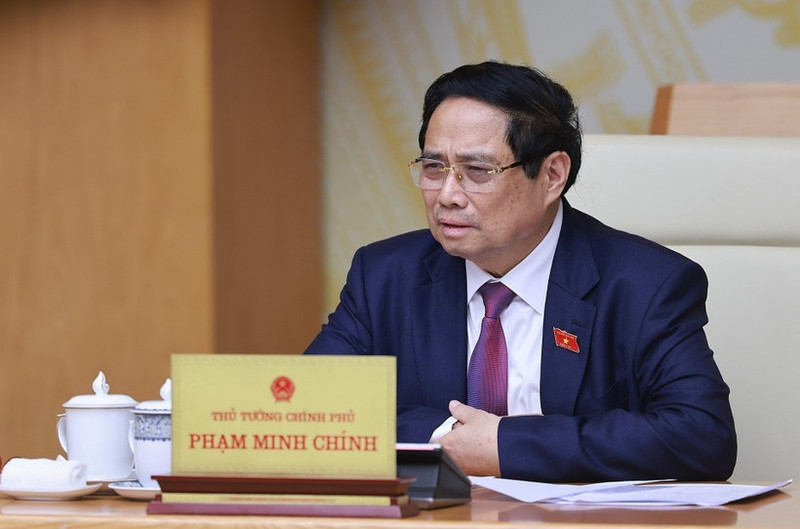 Le Premier ministre Pham Minh Chinh lors de la réunion. Photo : VNA.