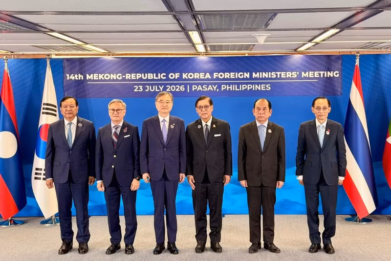 Le ministre vietnamien des Affaires étrangères, Le Hoai Trung, a participé à la 14e Réunion ministérielle Mékong-République de Corée. Photo: ministère des Affaires étrangères. Photo : ministère des AE.