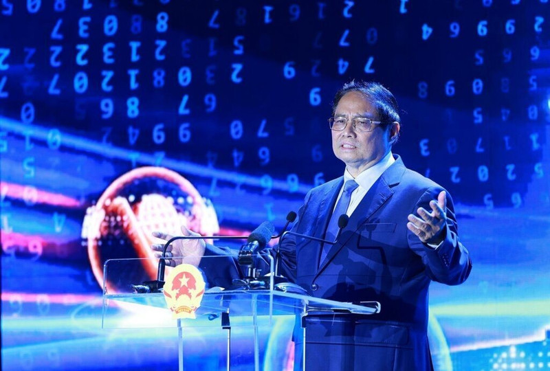 Le Premier ministre Pham Minh Chinh s'exprime lors d'un événement sur la transformation numérique. Photo : VNA/CVN.