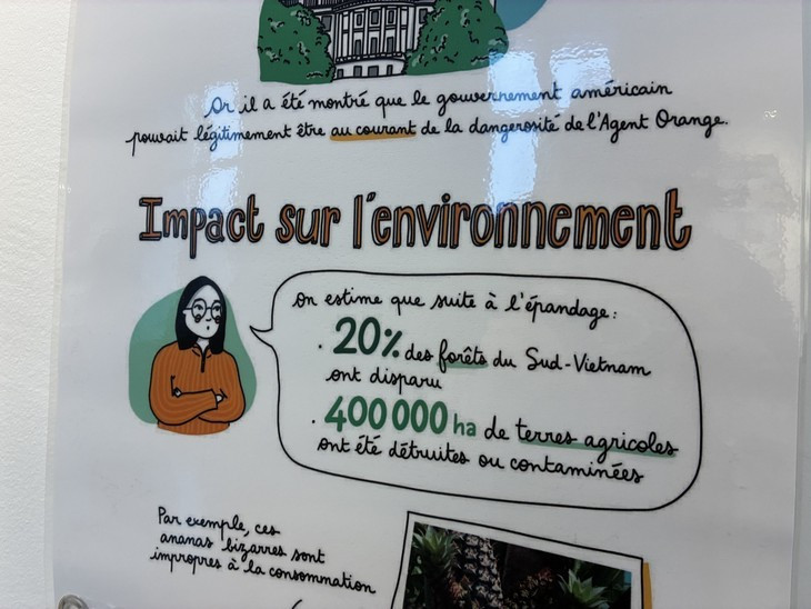 Une autre affiche sur les séquelles de l'agent orange. Photo : Guillaume Marchal.