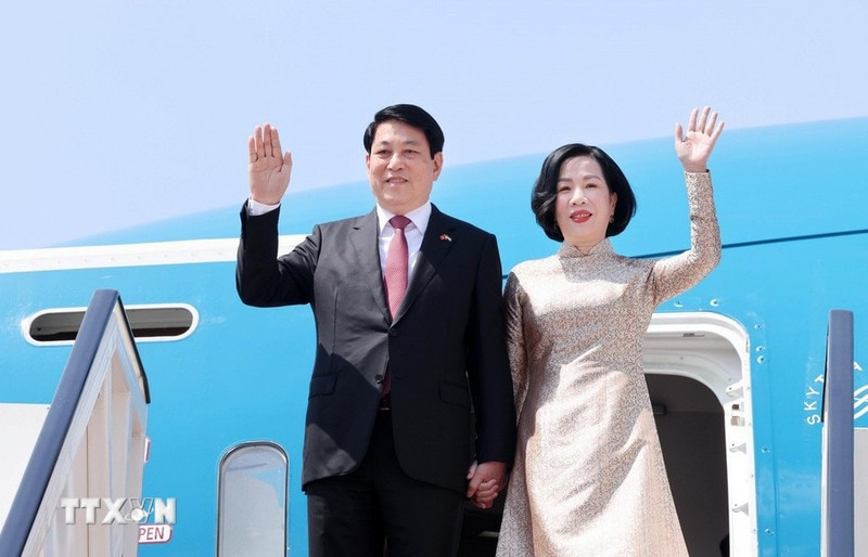 Le président Luong Cuong arrive au Caire, entamant une visite d’État en Égypte