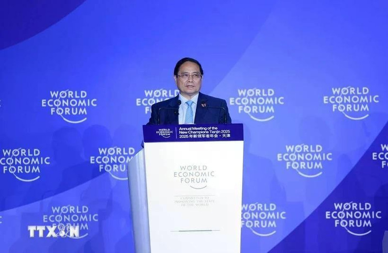 Le Premier ministre Pham Minh Chinh prend la parole lors de l'événement. Photo : VNA.