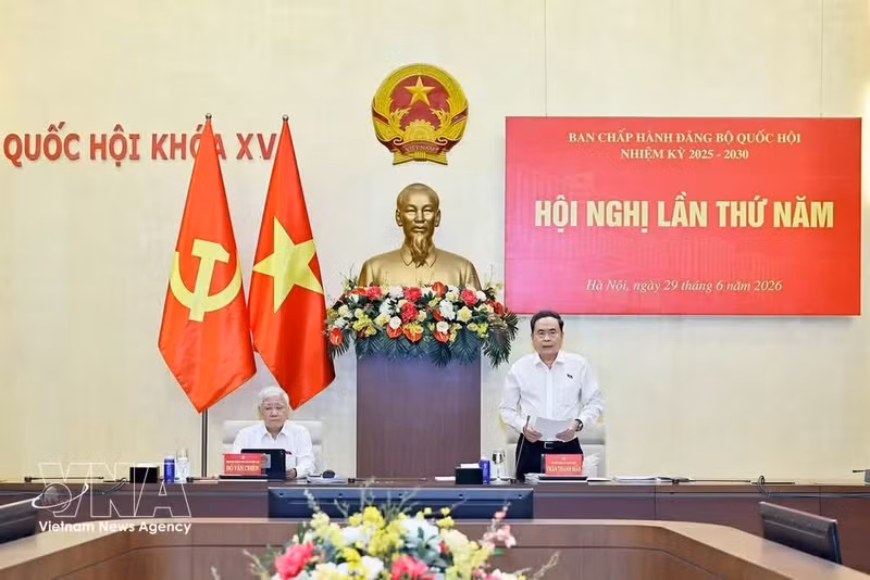 Le président de l’Assemblée nationale (AN) Tran Thanh Man s'exprime. Photo: VNA