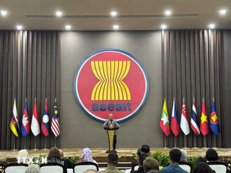 Le président du Timor-Leste, José Ramos Horta, s'exprime au Secrétariat de l'ASEAN. Photo : VNA