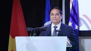 Le Premier ministre Pham Minh Chinh s’exprime lors du Forum des affaires Vietnam-France à Paris, mercredi 11 juin. Photo : VNA.