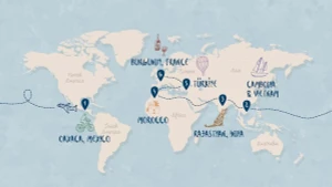 Un tour du monde en 60 jours, à travers quatre continents. Parmi les haltes sélectionnées, la ville vietnamienne de Hoi An se distingue comme l’étape où les voyageurs séjourneront le plus longtemps. Photo : VOV.