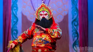Né sur une terre de tradition d’arts martiaux, l’art du tuồng à Binh Dinh possède des caractéristiques uniques, distinctes du tuồng de la cour de Hue, du tuồng du Nord ou du hát bội de Hô Chi Minh-Ville. Photo : NDEL