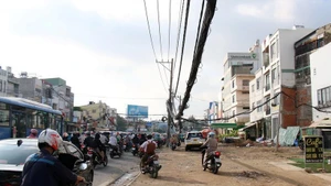 Secteur de la station Bay Hiên de la ligne du métro n°2 . Photo : VNA.