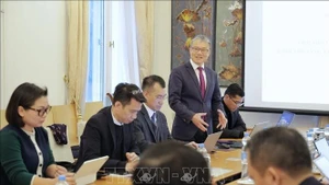 Le professeur Nguyên Xuân Thinh (Université TU Dortmund et président du Réseau d'Innovation Vietnam-Allemagne - VGI), s'exprime lors du séminaire. Photo: VNA