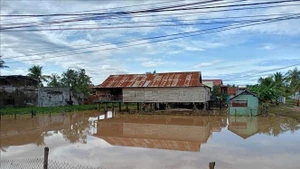 Environ 450 foyers de la commune d’Ia Hiao, province de Gia Lai, isolés en raison d’inondations provoquées par de fortes pluies. Photo : VNA.