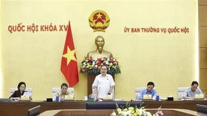 Le président de l’Assemblée nationale, Tran Thanh Man, s'exprime lors de la réunion. Photo : VNA.