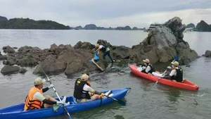 Le mouvement de collecte volontaire des déchets des entreprises a lieu périodiquement, généralement tôt le matin ou en fin d'après-midi. Photo : baoquocte.vn
