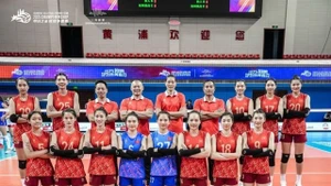 L’équipe nationale féminine de volley-ball des moins de 21 ans (U21) du Vietnam au Championnat de volley-ball Shanghai Future Stars 2025. Photo : thethao247.vn