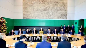 Entretien entre la vice-présidente du Vietnam, Vo Thi Anh Xuan, et le président du Bundesrat (Conseil fédéral allemand), Bodo Ramelow. Photo : VNA.