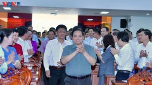 Le Premier ministre Pham Minh Chinh lors de la rencontre. Photo : VOV.