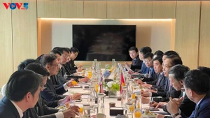 Le ministre vietnamien des Affaires étrangères, Le Hoai Trung, s’entretient avec son homologue thaïlandais Sihasak Phuangketkeow. Photo: VOV