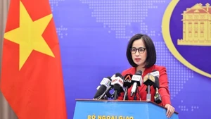 La porte-parole du ministère des Affaires étrangères, Pham Thu Hang, répond aux questions des journalistes lors du point presse régulier, à Hanoi, le 8 janvier. Photo : VNA.