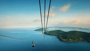 Le téléphérique de Hon Thom. Photo: sunworld.vn