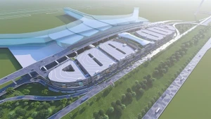 Vue en perspective du projet de parking de l’aéroport de Long Thành, dans la province de Dông Nai (Sud). Photo : Coteccons.