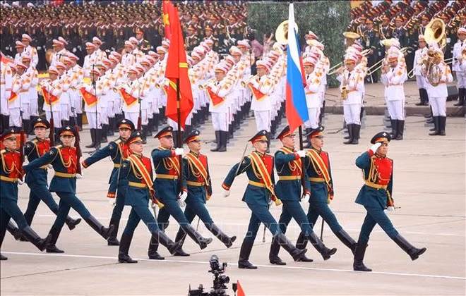 La délégation des forces armées de la Fédération de Russie. Photo : VNA.