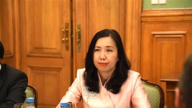 La vice-ministre vietnamienne des Affaires étrangères Le Thi Thu Hang, le 21 août à Moscou, lors des consultations politiques entre le Vietnam et la Russie. Photo : VNA.