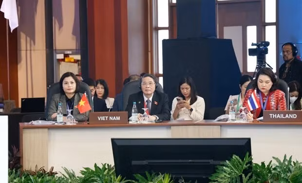 Le vice-président de l'Assemblée nationale, Nguyên Duc Hai, à la première séance plénière du 31e Forum parlementaire Asie-Pacifique. Photo : VNA.