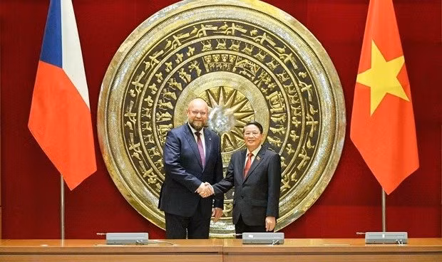 Le Vice-Président de l'AN du Vietnam, Nguyên Duc Hai (à droite) et le Vice-Président de la Chambre des Députés de la République tchèque, Jan Batosek. Photo : VNA.