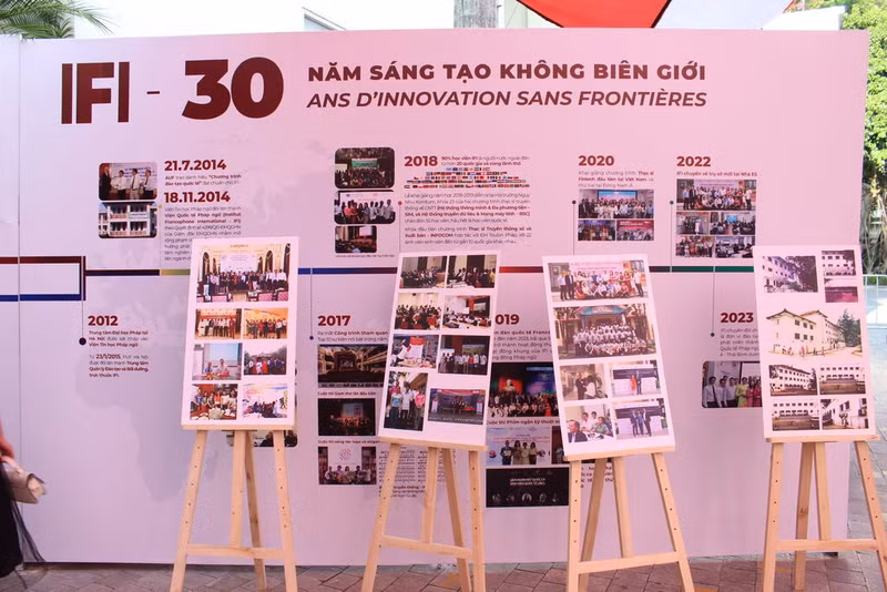 Un coin de l’exposition présentant les réalisations de l’IFI depuis la création. Photo : IFI.