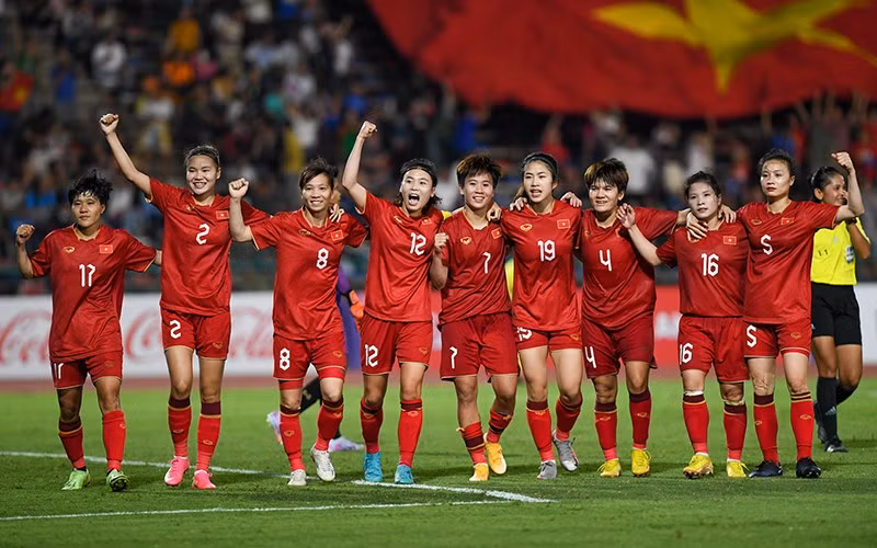 L'équipe vietnamienne du football féminin. Photo : NDEL.